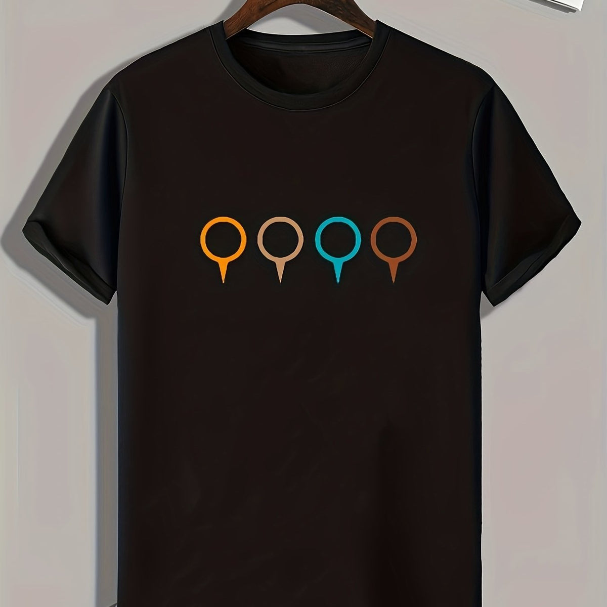Geometric Pattern Print Men's Sports Tee