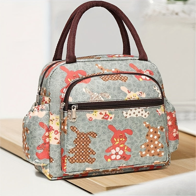 Cartoon Pattern Satchel Bag Zipper Lunch Bag for Work