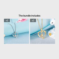 Zircon Unicorn Heart Pendant Necklace for Girls