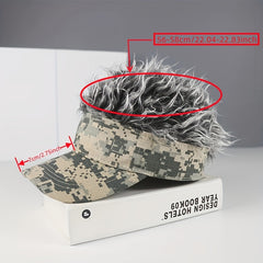 Camouflage Wig Baseball Cap Lightweight Adjustable Fluffy Hair Sun Hat