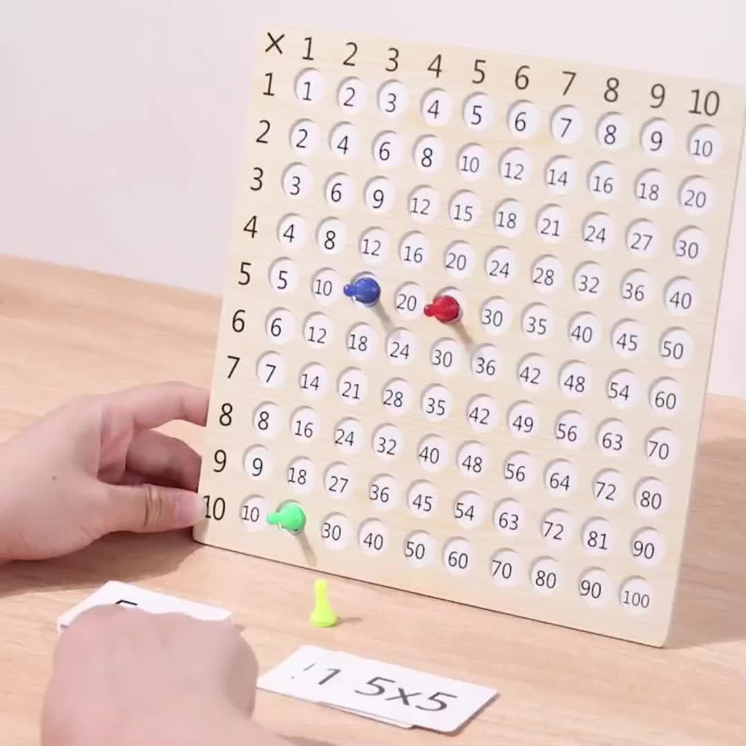 Wooden Math Toys Multiplication Table for Arithmetic Teaching Aids