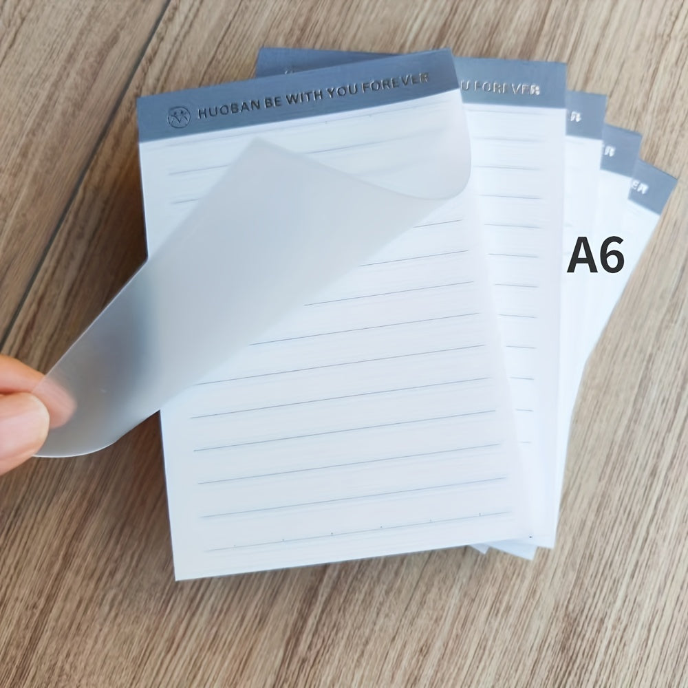 5pcs A5 A6 Upturned PP Paper w/ Plastic Cover Horizontal Vertical Flip Notebook