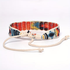 Men's Folk And Linen Bracelet Retro Embroidery Hippie Friendship Wrap Bracelet