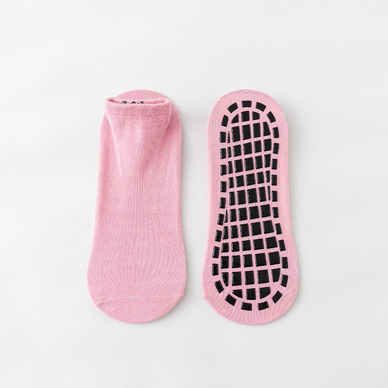 Solid Towel Bottom Yoga Socks Anti Slip Garters Grip Short Crew Socks