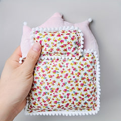 3 Fabric Dollhouse Seating Party Floral Pillows Quilts And Mats