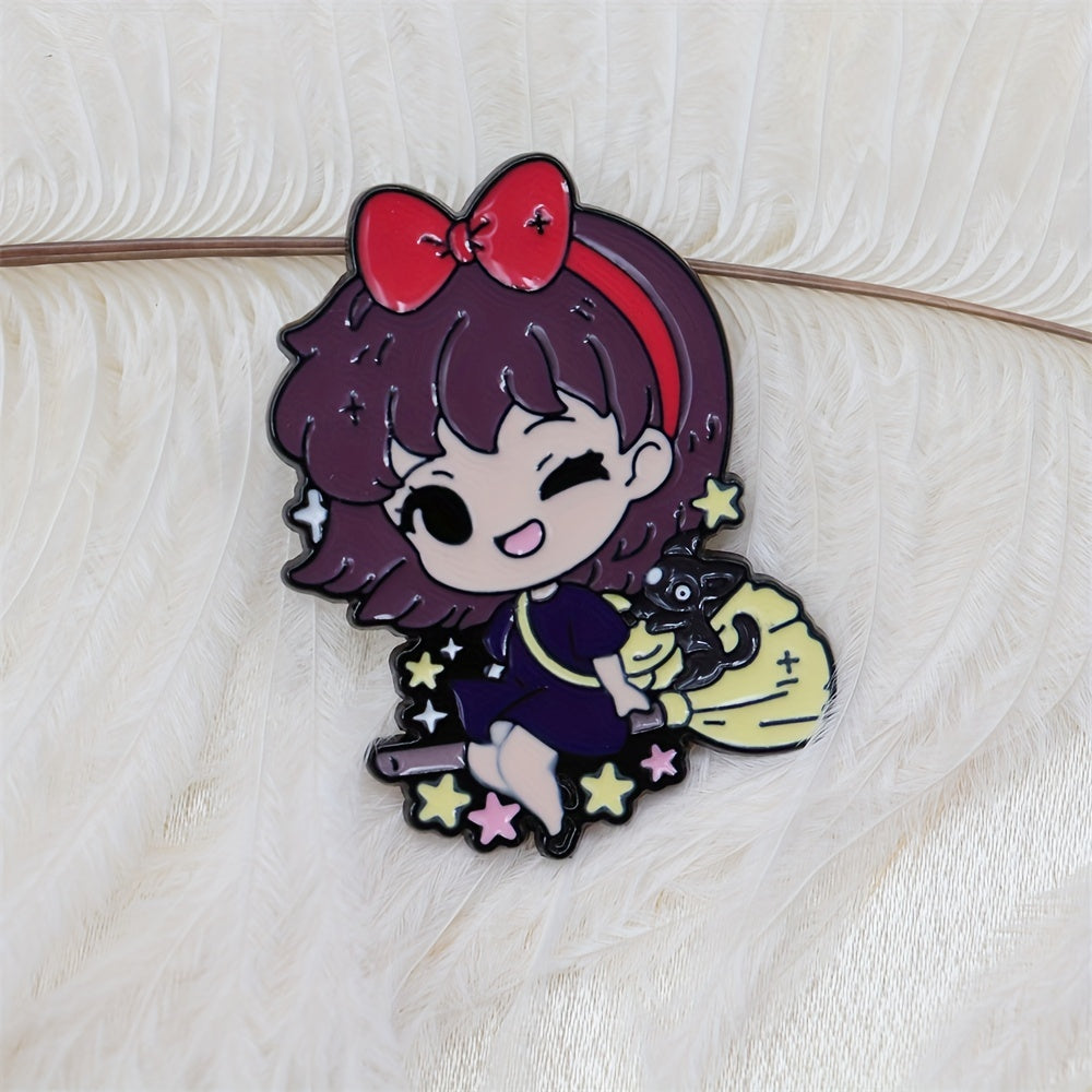 Anime Cat Elf Girl Alloy Enamel Brooch For Backpack