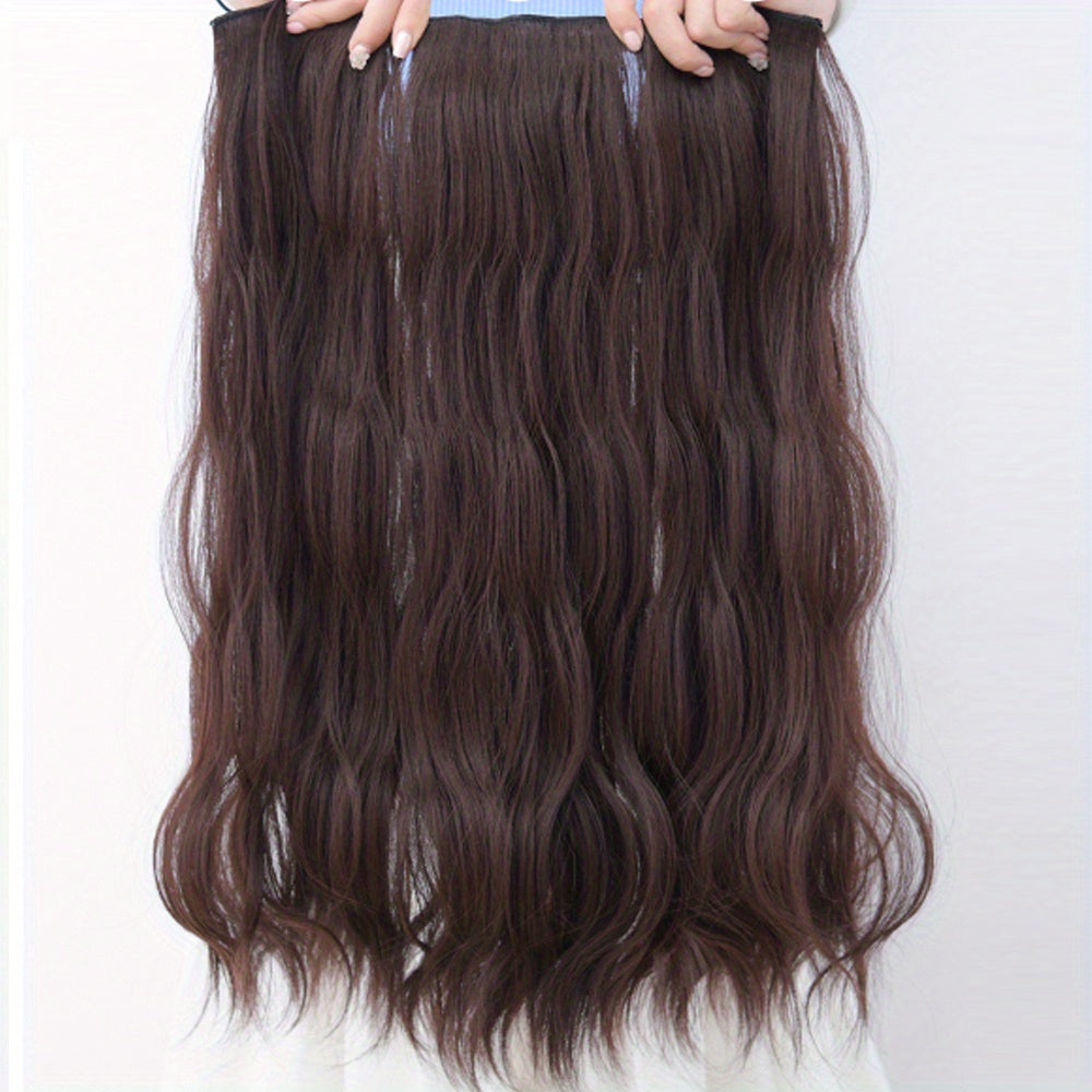 Clip In Hair Extension Synthetic Curly Wavy Brown Hair Extensions