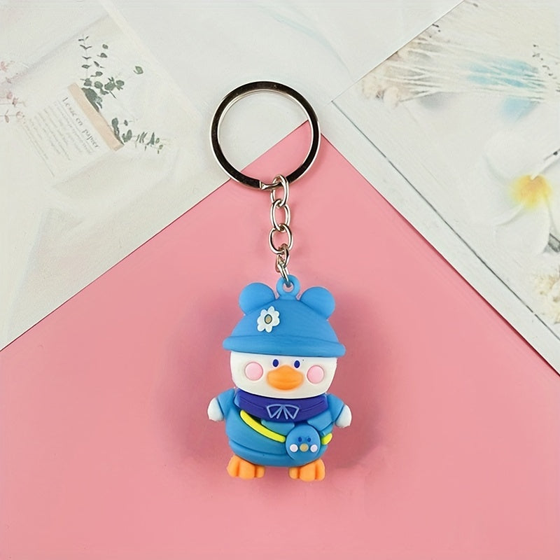 Baby Door Pendant Yellow Duck Keychain Couple Backpack Ornament