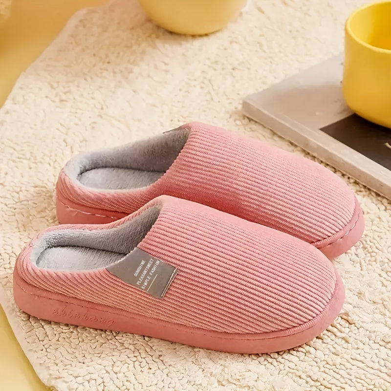 Women's Plush Lined Slippers Warm Winter Indoor Bedroom Fuzzy Shoes