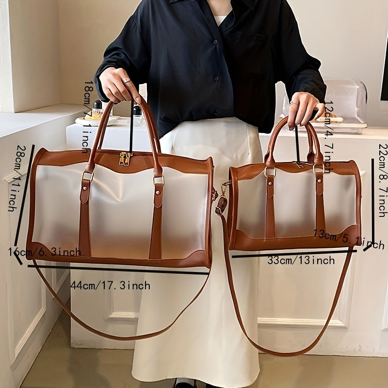 Clear Boston Bag For Women Large Capacity Waterproof Crossbody Bag