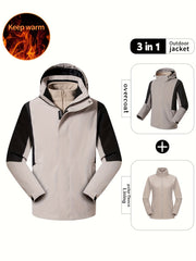Men's Contrast Hooded Jacket For Spring Fall Winter