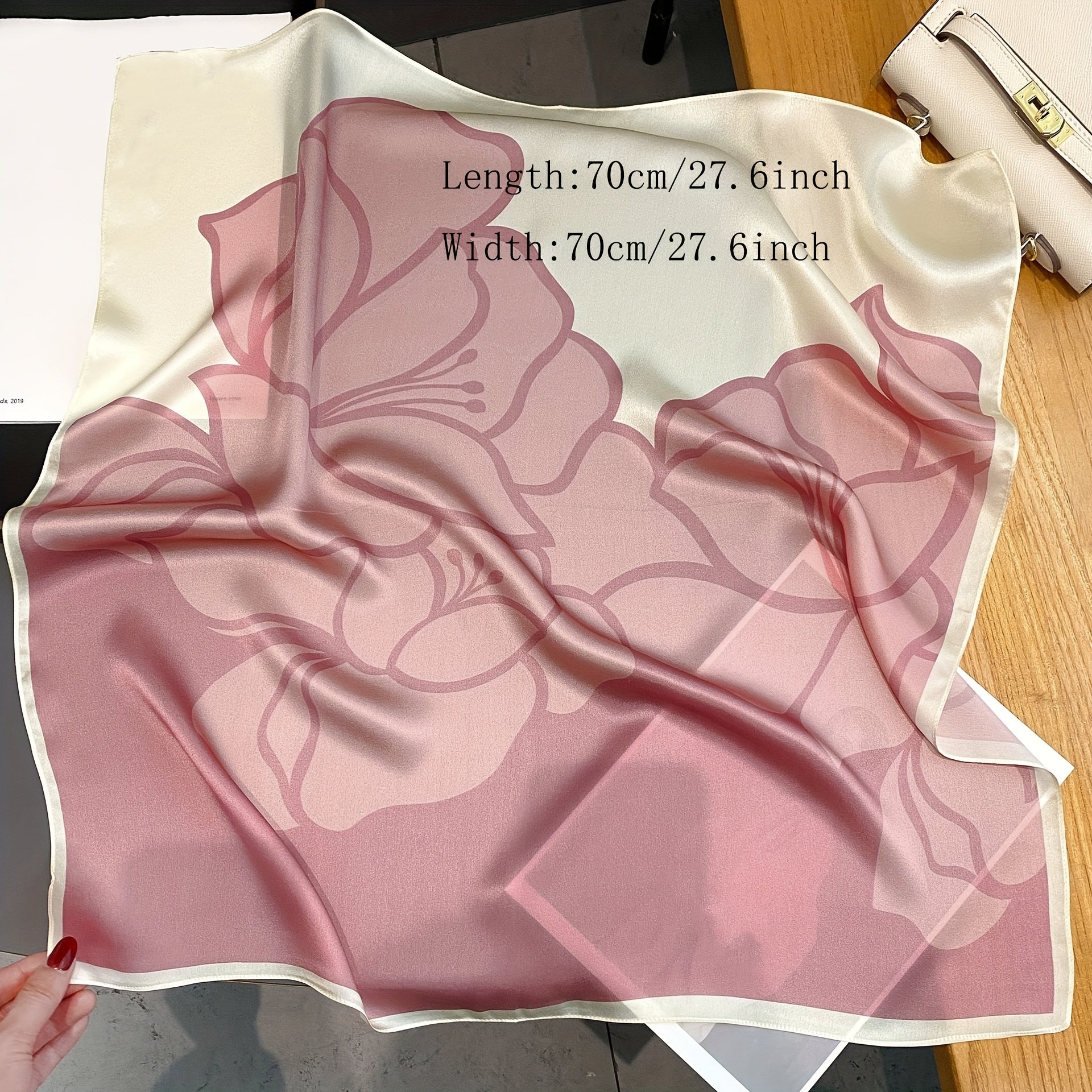 Elegant Satin Square Scarf Silk Like Hair Scarf Head Wrap Sunscreen Headscarf