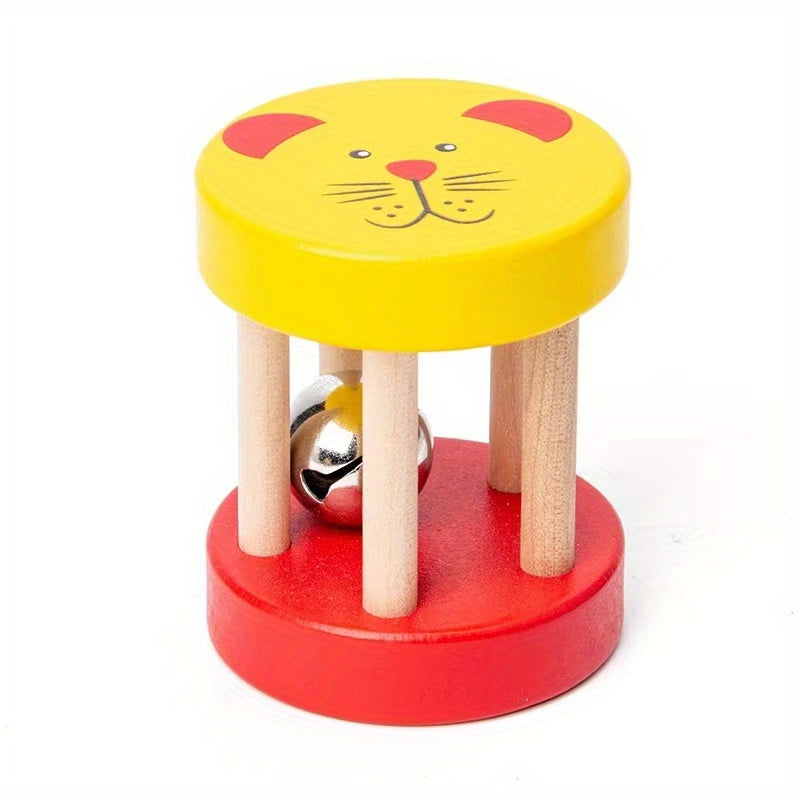 Wooden Kids' Early Education Hand Rocking Cage Bell Toy, 1-3 Years