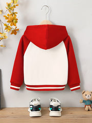Boys Hooded Fleece Bear Print Jacket
