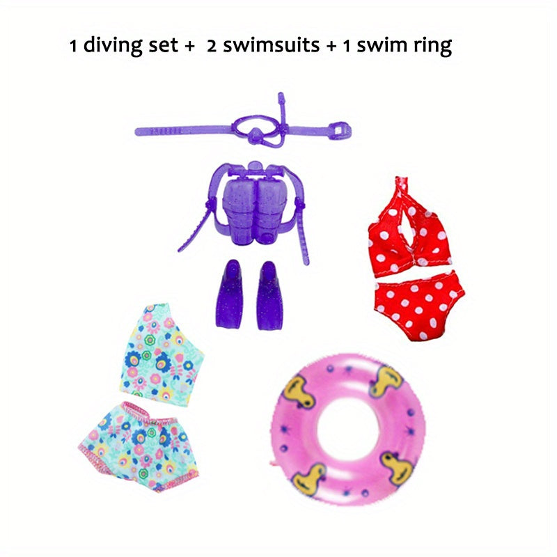 4Pcs Doll Swimwear Set Accessories For 11.5'' Dolls Girls Toys