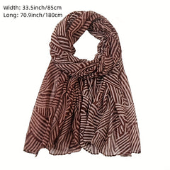 Vintage Striped Voile Scarf Hijab Block Boho Shawl Turban Sunscreen Headscarf
