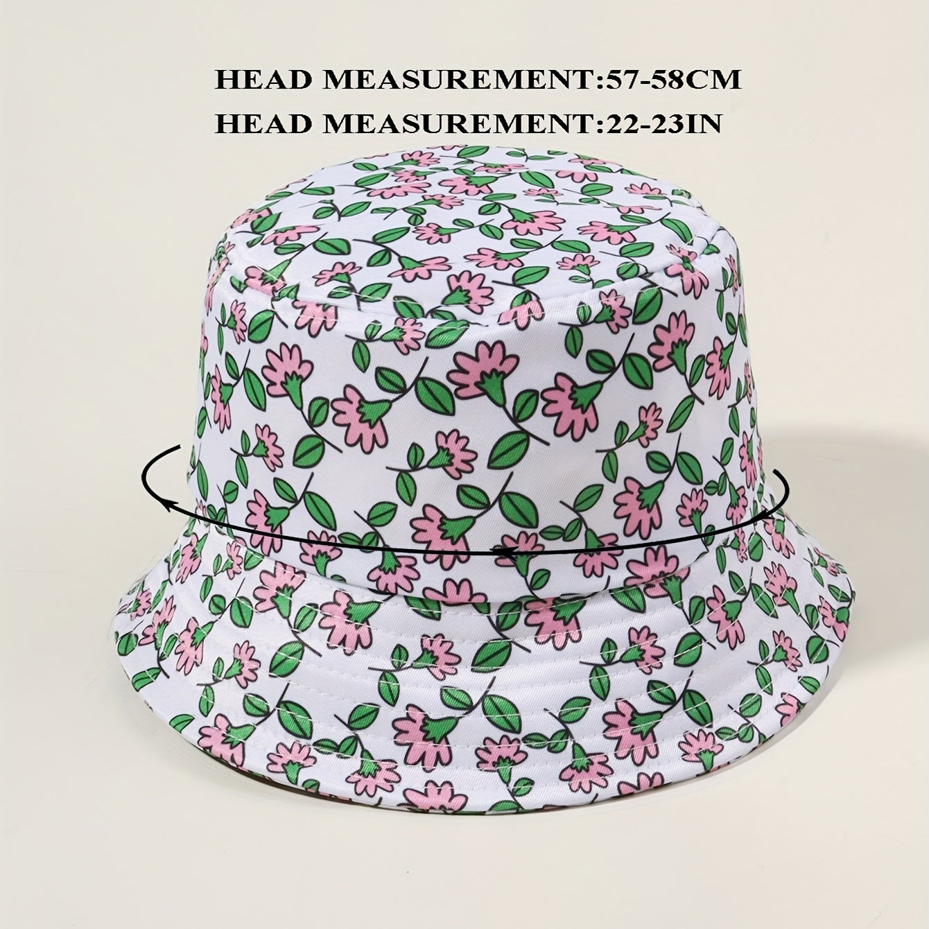 Leaf Flower Print Bucket Hat Casual Sunscreen Fisherman Cap