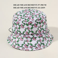 Leaf Flower Print Bucket Hat Casual Sunscreen Fisherman Cap