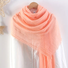 Thin Breathable Bandana Wrinkle Raw Edge Shawl Casual Outdoor