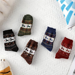 5 Pairs Wool Socks For Women Men Warm Crew Hiking Boot Socks