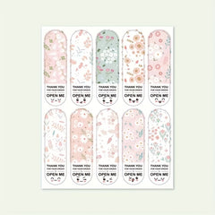 100pcs Floral Thank You Sticker Pack for Small Business