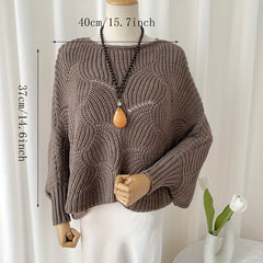 Geometric Oversized Knitwear Shawl Windproof Bat Sleeve Cardigan Cape