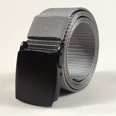 Men's Outdoor Canvas Belt with Zinc Alloy Automatic Buckle