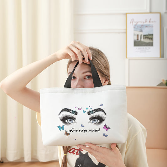 Large Eye Print Lunch Bag Insulated Reusable Box for Women Men