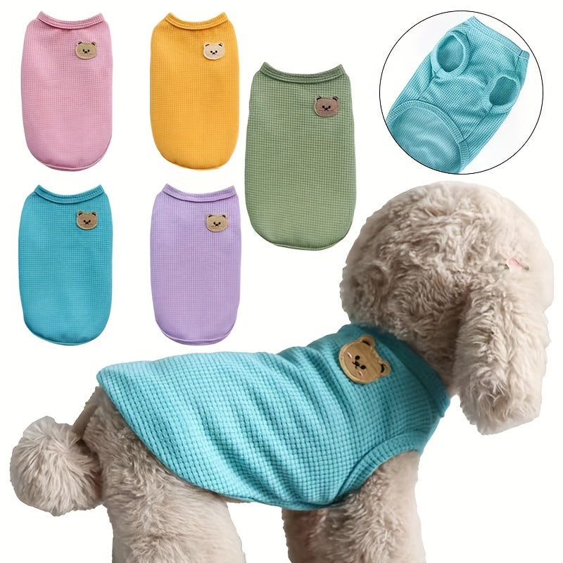 Waffle Pet Vest For Small Medium Dogs Spring And Summer Costume