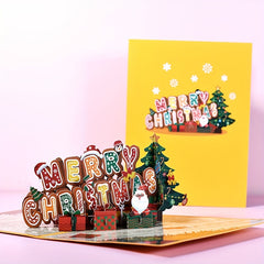 Pop Up Christmas Card Happy Year 3D Popup Greeting Card