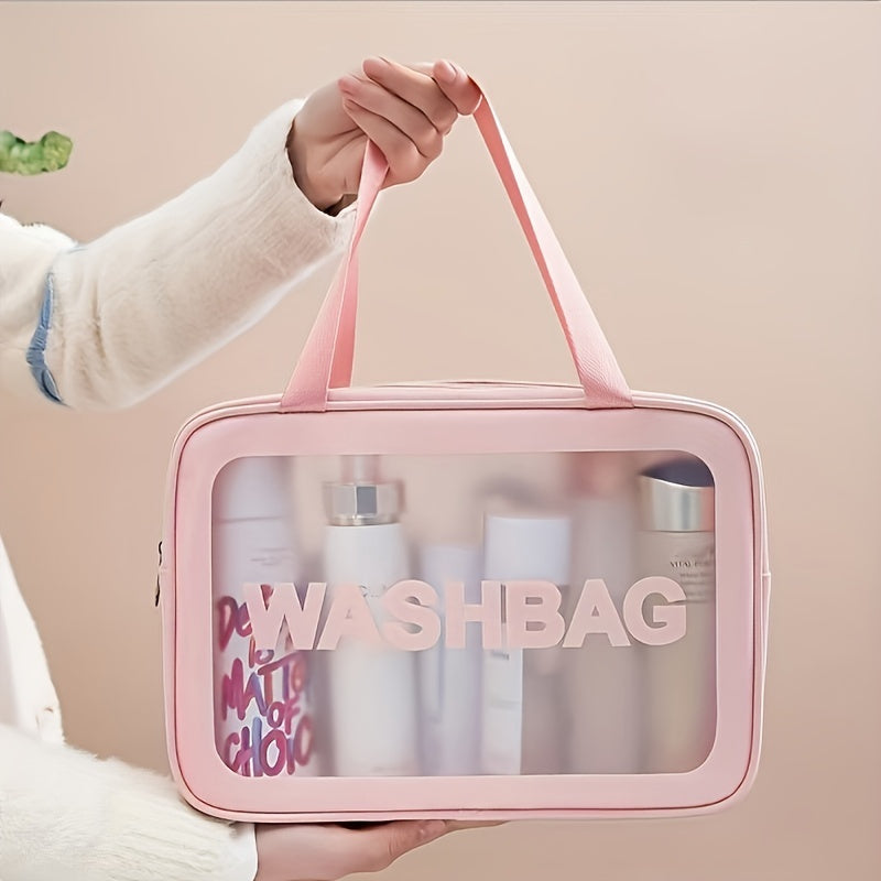 Large Capacity Letter Pattern Makeup Handbag Zipper Cosmetic Bag