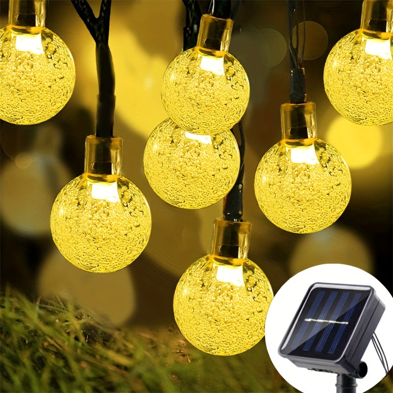 Solar String Lights Outdoor 100 Led Crystal Globe Lights 8 Modes IP65 Waterproof