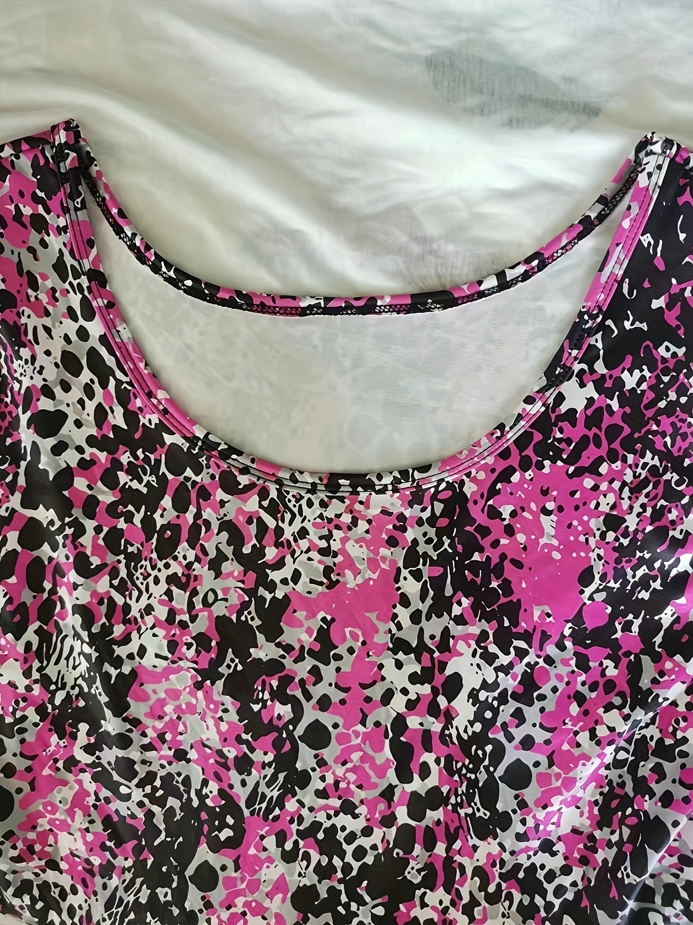  Leopard Print Round Neck Tank Dress