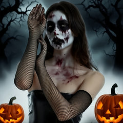 Sheer Long Formal Gloves for Halloween Costume Parties