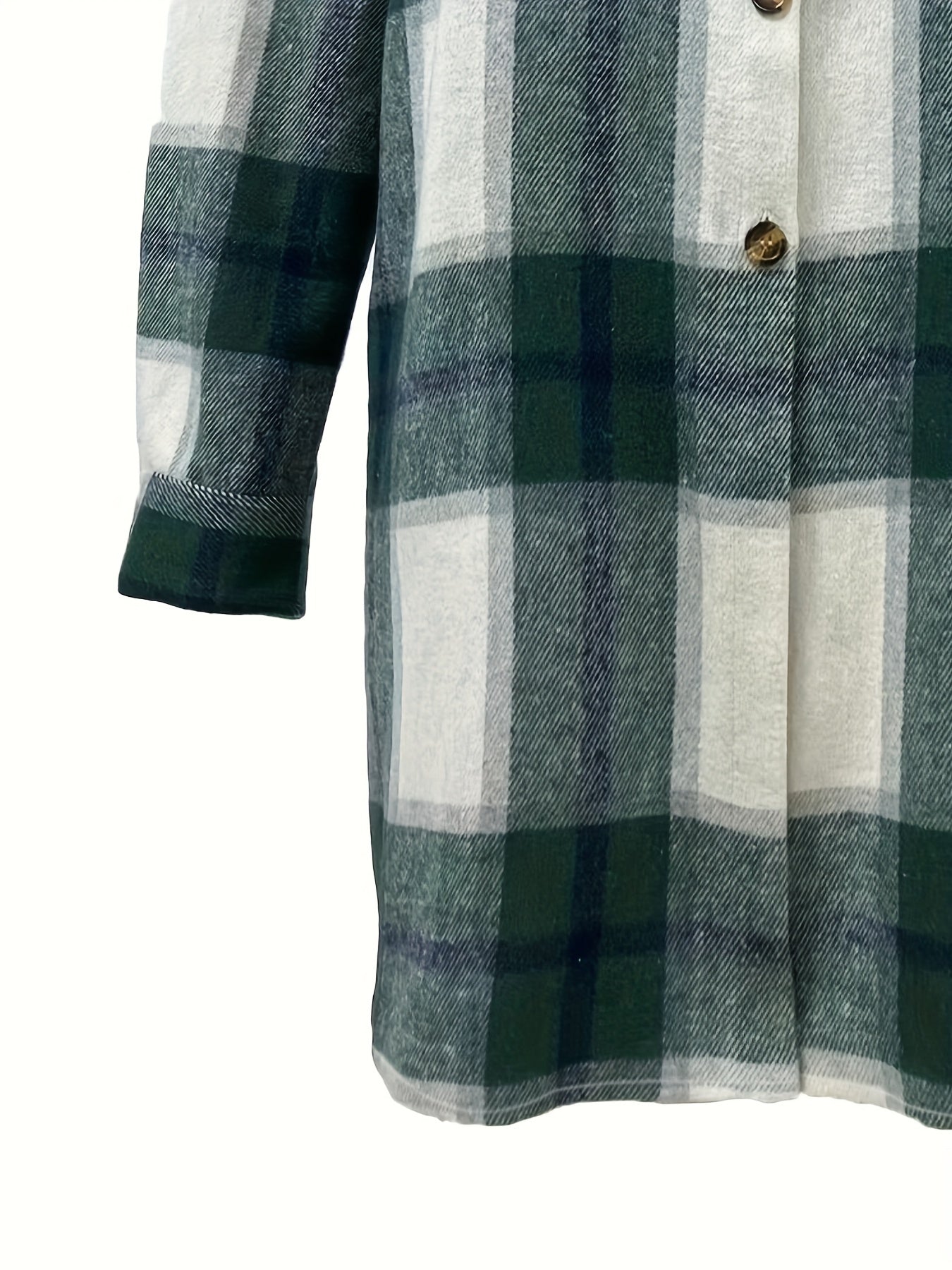  Plaid Print Long Sleeve Tunic Shirt Top