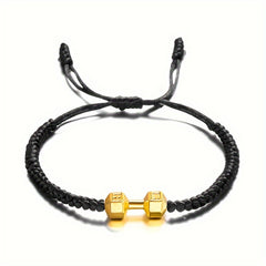 Handwoven Dumbbell Bracelet Alloy Barbell Bracelet