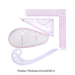 Tailor Measuring Ruler Kit for DIY Sewing Patterns Quilting Tools