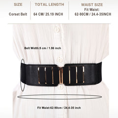 Women Jumpsuit Elastic Stretch Wideband Belted Girdle Belt