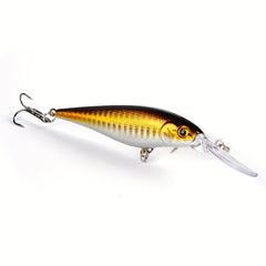 Floating Minnow Fishing Lure Long Tongue Crankbait Treble Hooks Bass Pike Tackle