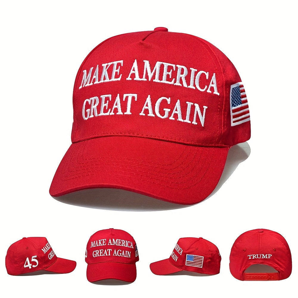 Red Letter Flag Embroidery Baseball Cap Sun Hat Hip Hop Dad Hats