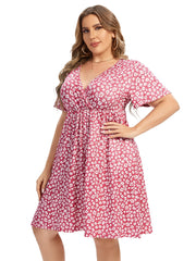  Women's Ditsy Floral Print Dress