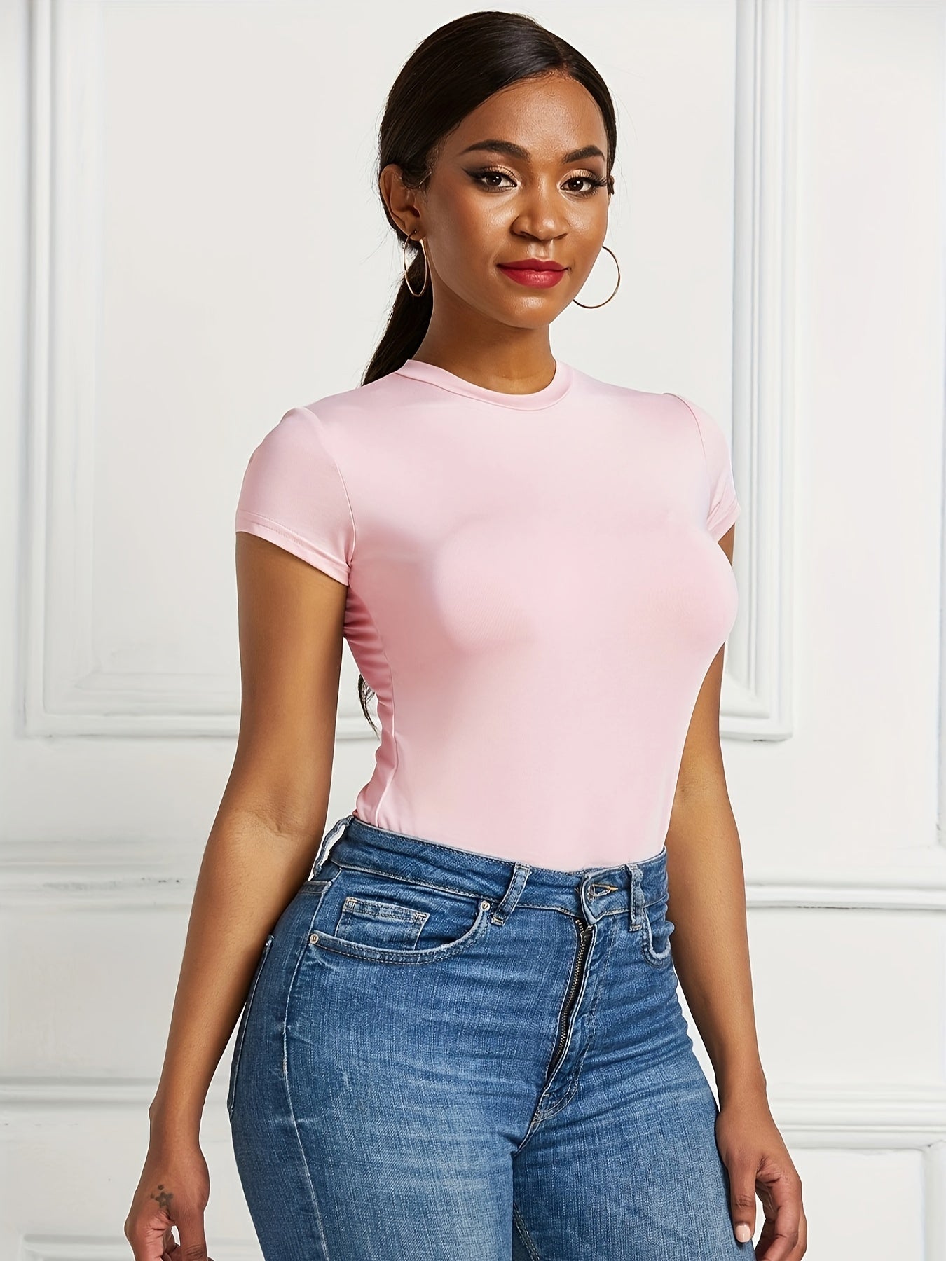 Women's Cap Sleeve Slim Fitted Bodysuit