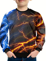 Cartoon Pattern Kids Sweatshirt Boy's Clothes Gift