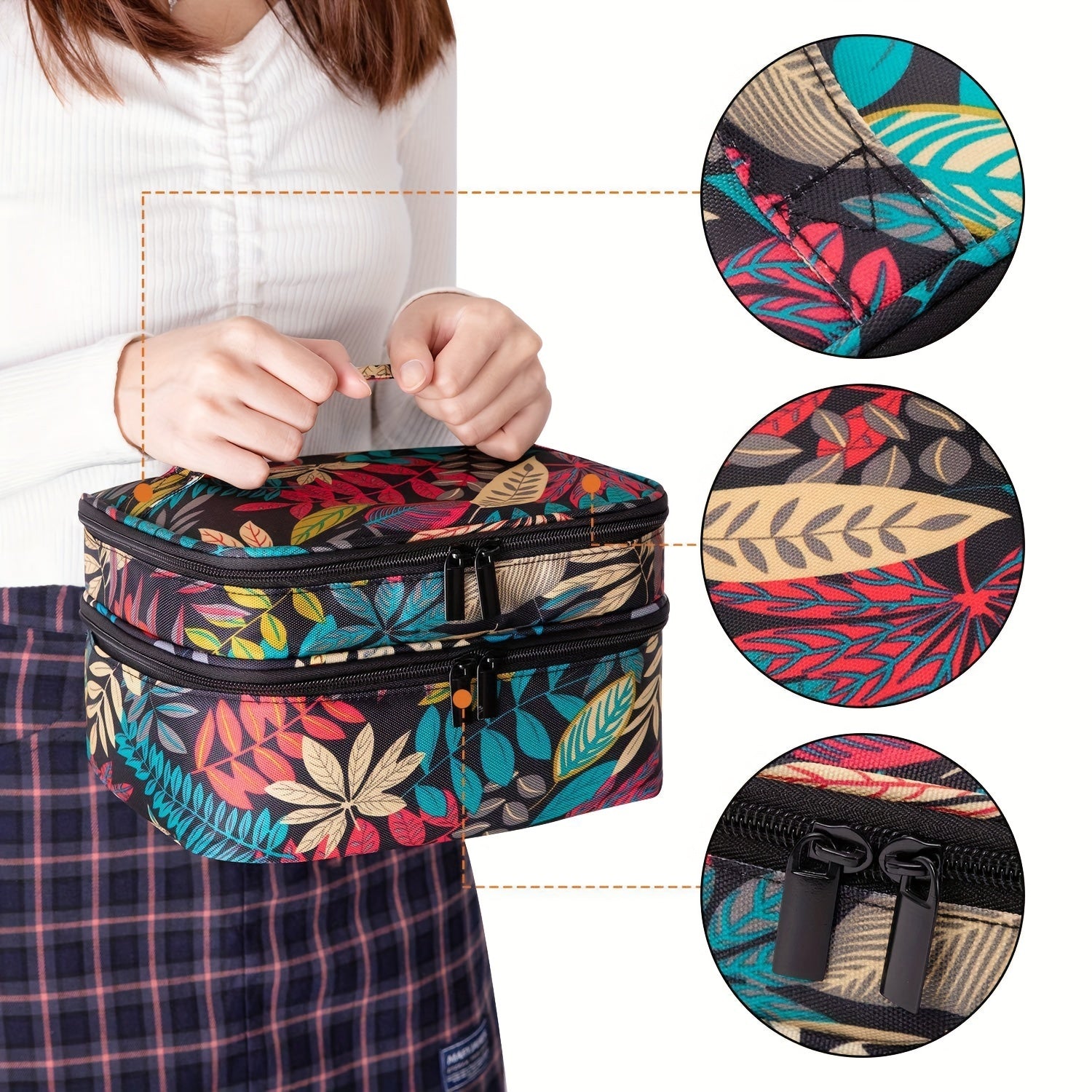 Double Layer Nail Polish Organizer Case Portable Storage Dividers Gel Holder