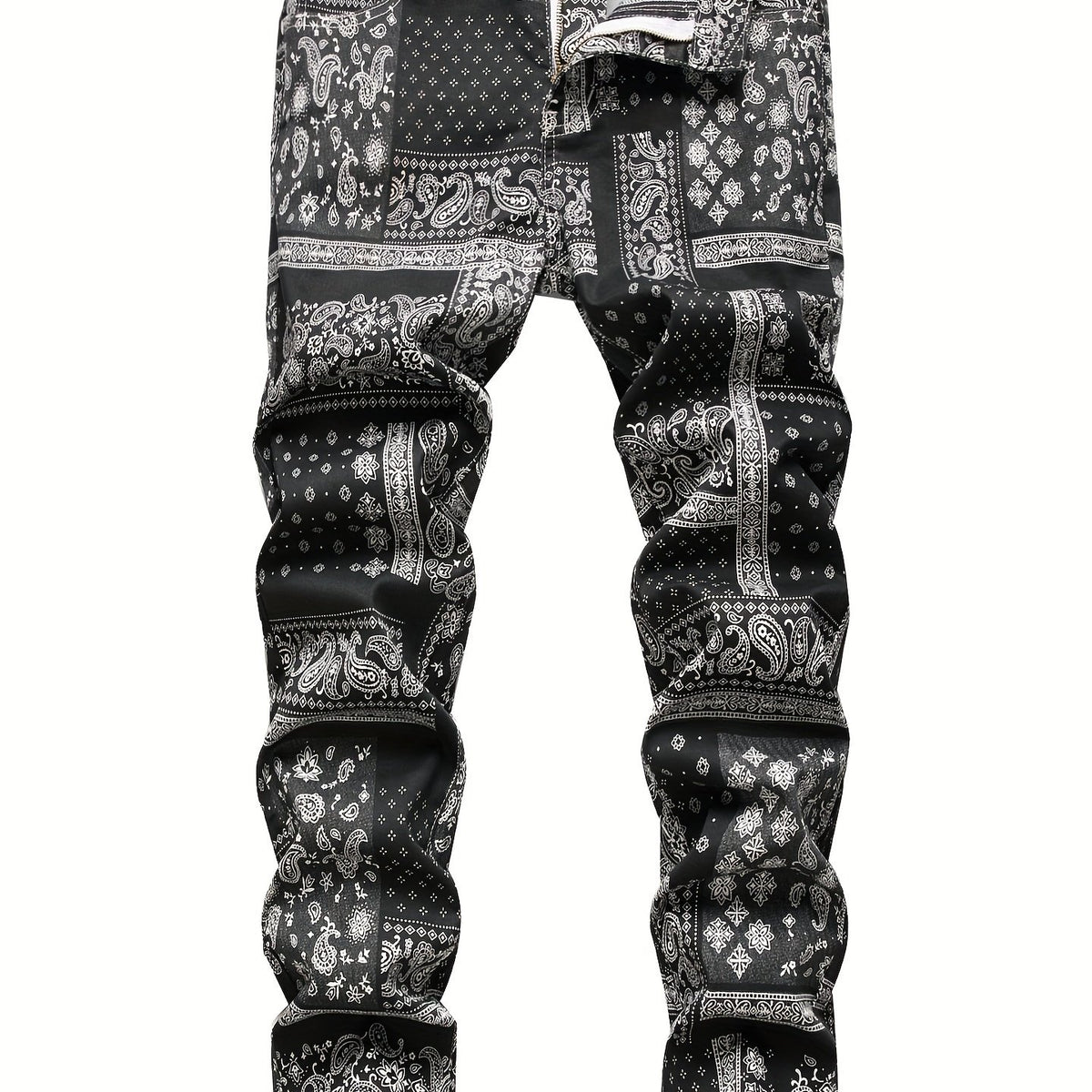 Boys 3D Print Jeans Skinny Slim Fit Denim Long Pants