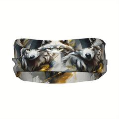 Wolf Themed Unisex Sports Headband Sweat Wicking Stretchy & Breathable Polyester