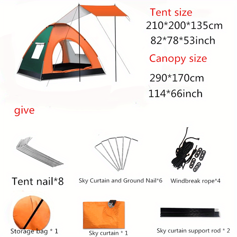 Waterproof Auto Sun Protection Tent Portable Canopy