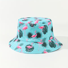 Leaf Cartoon Print Bucket Hat Graffiti Basin Hat Foldable Sunshade Cap