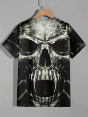 Men's 3D Vintage Skull Graphic T-shirt Casual Breathable Loose Tee