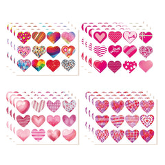 4pcs Valentine's Theme Heart Stickers Self Adhesive Decals for Party Decorations